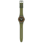 Load image into Gallery viewer, Vista laterale della cassa in plastica e cinturino texturizzato verde.