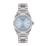 Load image into Gallery viewer, Tissot PRC 100 Solar 34mm con cassa acciaio inox oro rosa e quadrante ice blue.