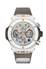 Load image into Gallery viewer, Hublot Big Bang Kylian Mbappé White Ceramic 421.HX.2019.NR.MBP26 - cassa ceramica bianca - cinturino tessuto - quadrante scheletrato