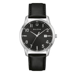 Load image into Gallery viewer, Bulova Sutton Classic 96B473 - cinturino pelle nero - cassa acciaio - quadrante nero con datario