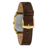 Load image into Gallery viewer, Bulova Tony Bennett 97B235 - cinturino pelle marrone - cassa acciaio placcato oro giallo - quadrante nero con datario - fondello