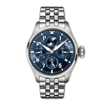 Load image into Gallery viewer, IWC Big Pilot’s Watch Perpetual Calendar Proset Le Petit Prince IW329601 - bracciale e cassa acciaio - quadrante blu con calendario perpetuo