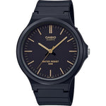 Load image into Gallery viewer, Casio Gents Classic MW-240-1E2VEF - quadrante, cassa e cinturino neri - indici oro