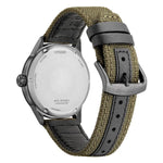 Load image into Gallery viewer, Citizen Field AW1877-09X - cinturino canvas verde militare - cassa grigia acciaio - quadrante verde militare con datario - fondello