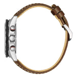 Load image into Gallery viewer, Citizen Racing Crono CA4714-04A - cinturino in pelle marrone - cassa acciaio - quadrante bianco con datario e crono