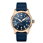 Load image into Gallery viewer, IWC Pilot’s Watch Mark XX Le Petit Prince IW328301 - cassa oro rosa 18kt - cinturino gomma blu - quadrante blu con datario