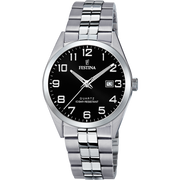 Festina Classic F20437/4 - bracciale e cassa acciaio - quadrante nero con datario