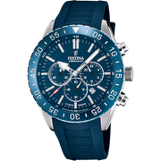 Festina Ceramic F20515/1 - cassa acciaio - cinturino gomma blu - quadrante blu con cronografo e datario
