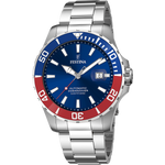Load image into Gallery viewer, Festina Automatic F20531/5 - bracciale e cassa acciaio - quadrante blu con datario - ghiera blu e rossa