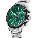 Load image into Gallery viewer, Festina Timeless Chronograph F20560/4 - bracciale e cassa acciaio - quadrante verde con cronografo e datario