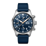 Load image into Gallery viewer, IWC Pilot’s Watch Chronograph Le Petit Prince IW378011 - cinturino gomma blu - cassa acciaio - quadrante blu con cronografo e datario