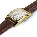 Load image into Gallery viewer, Hamilton American Classic Boulton Quartz H13431553 - cassa acciaio dorato - cinturino marrone in pelle - quadrante argento