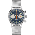 Load image into Gallery viewer, Hamilton American Classic Intra-Matic Chronograph H H38429541 - cassa acciaio - cinturino beige in pelle - quadrante blu con cronografo e tachimetro