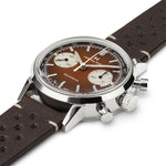 Load image into Gallery viewer, Hamilton American Classic Intra-Matic Chronograph H H38429591 - cassa acciaio - cinturino marrone in pelle - quadrante marrone con cronografo e tachimetro