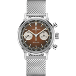 Load image into Gallery viewer, Hamilton American Classic Intra-Matic Chronograph H H38429591 - cassa acciaio - cinturino marrone in pelle - quadrante marrone con cronografo e tachimetro