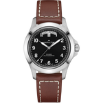 Load image into Gallery viewer, Hamilton Khaki Field King Day-date H64475531 - cassa acciaio - cinturino marrone in pelle - quadrante nero con datario