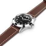 Load image into Gallery viewer, Hamilton Khaki Field King Day-date H64475531 - cassa acciaio - cinturino marrone in pelle - quadrante nero con datario