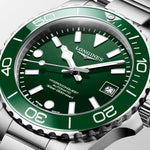 Load image into Gallery viewer, Longines Hydroconquest 39mm L3.779.4.06.6 - bracciale e cassa acciaio - quadrante verde smeraldo con datario - ghiera ceramica verde smeraldo
