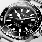 Load image into Gallery viewer, Longines Hydroconquest 39mm L3.779.4.56.6 - bracciale e cassa acciaio - quadrante nero laccato lucido con datario - ghiera nera