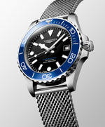 Load image into Gallery viewer, Longines Hydroconquest 39mm L3.779.4.90.6 - bracciale e cassa acciaio - quadrante nero laccato lucido - ghiera blu