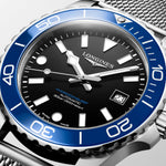 Load image into Gallery viewer, Longines Hydroconquest 42mm L3.788.4.90.6 - bracciale e cassa acciaio - quadrante nero lucido - ghiera blu