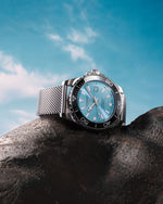 Load image into Gallery viewer, Longines Hydroconquest 42mm L3.788.4.99.6 - bracciale e cassa acciaio - quadrante azzurro ghiaccio con datario - ghiera ceramica nera