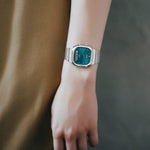 Load image into Gallery viewer, Casio Edgy AQ-240E-3AEF - bracciale acciaio - cassa resina grigia - quadrante turchese multifunzione -polso