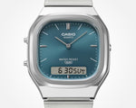 Load image into Gallery viewer, Casio Edgy AQ-240E-3AEF - bracciale acciaio - cassa resina grigia - quadrante turchese multifunzione