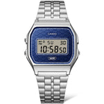 Load image into Gallery viewer, Casio Iconic A159WEVJ-2ER - bracciale acciaio - cassa resina grigia - quadrante blu multifunzione