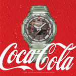 Load image into Gallery viewer, Casio G-shock x Coca-Cola GA-2100CC-3AER - cinturino e cassa resina verde chiaro - quadrante marrone multifunzione