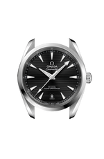 Load image into Gallery viewer, Profilo laterale della cassa in acciaio lucido e spazzolato da 38 mm con vetro zaffiro bombato antiriflesso e corona a vite.