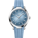 Load image into Gallery viewer, Quadrante blu "Summer Blue" con finitura elegante dell’Omega Seamaster Aqua Terra 41 mm modello 220.12.41.21.03.008.