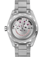 Load image into Gallery viewer, Bracciale integrato in acciaio lucido e spazzolato con chiusura déployante a farfalla dell’Omega Seamaster Aqua Terra 150M GMT Worldtimer 43 mm.