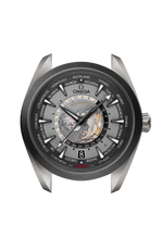 Load image into Gallery viewer, Profilo laterale della cassa in titanio grado 2 spazzolato da 43 mm con vetro zaffiro bombato antiriflesso.