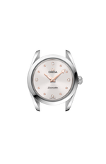 Load image into Gallery viewer, Profilo laterale della cassa in acciaio lucido e spazzolato da 28 mm con vetro zaffiro bombato antiriflesso e corona a vite.