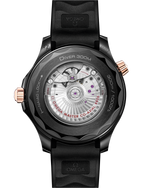 Load image into Gallery viewer, Cinturino integrato in caucciù nero con fibbia in ceramica nera e fondello con sistema brevettato NAIAD LOCK decorato