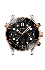 Load image into Gallery viewer, Lunetta girevole unidirezionale in ceramica nera lucida con dettagli in Oro Sedna e profilo laterale della cassa in acciaio inossidabile da 44 mm.