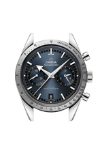 Load image into Gallery viewer, Cassa in acciaio inossidabile da 40,5 mm con lunetta spazzolata e scala tachimetrica brunita, abbinata a bracciale in acciaio con sistema di regolazione brevettato Omega