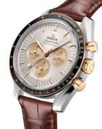 Load image into Gallery viewer, Cinturino in pelle nera con cuciture nere e fibbia ad ardiglione in acciaio per Omega Speedmaster Moonwatch Professional