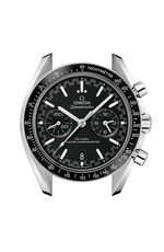 Load image into Gallery viewer, Profilo laterale della cassa in acciaio da 44,25 mm con vetro zaffiro bombato e lunetta fissa in ceramica nera con scala tachimetrica smaltata Grand Feu.