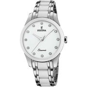 Festina Ceramic F20499/1 - bracciale e cassa acciaio - quadrante bianco