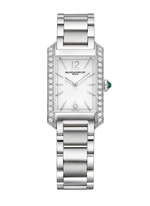 Load image into Gallery viewer, Quadrante grigio opalino con finitura perlata e indici rivettati dell'orologio Baume & Mercier Hampton 10631