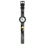 Load image into Gallery viewer, Primo piano sul quadrante bianco con dettagli neri e verdi dell’orologio FPSP058