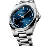 Load image into Gallery viewer, Cassa rotonda in acciaio inossidabile da 41 mm con vetro zaffiro antigraffio trattato antiriflesso e corona a vite dell'orologio Longines Conquest