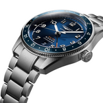 Load image into Gallery viewer, Bracciale in acciaio inossidabile con chiusura deployante a doppia sicurezza e meccanismo di apertura a pressione dell'orologio Longines Spirit Zulu Time