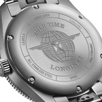 Load image into Gallery viewer, Bracciale in acciaio inossidabile con chiusura deployante a doppia sicurezza e meccanismo di apertura a pressione dell'orologio Longines Spirit Zulu Time