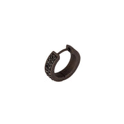 MANO|J Mono orecchino uomo a cerchietto 2 file in titanio e diamanti black MINORTB2F