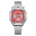 Load image into Gallery viewer, Citizen Tsuno Bullhead Chronograph AN3700-89Z - bracciale e cassa acciaio - quadrante rosa salmone con crono e datario