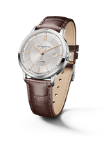 Load image into Gallery viewer, Baume & Mercier Classima 10853 - cassa acciaio - cinturino pelle marrone - quadrante argento con datario