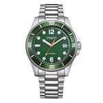 Load image into Gallery viewer, Vagary Aqua39 Solotempo VD5-317-41 - cassa e bracciale acciaio - quadrante e ghiera verde scuro - datario